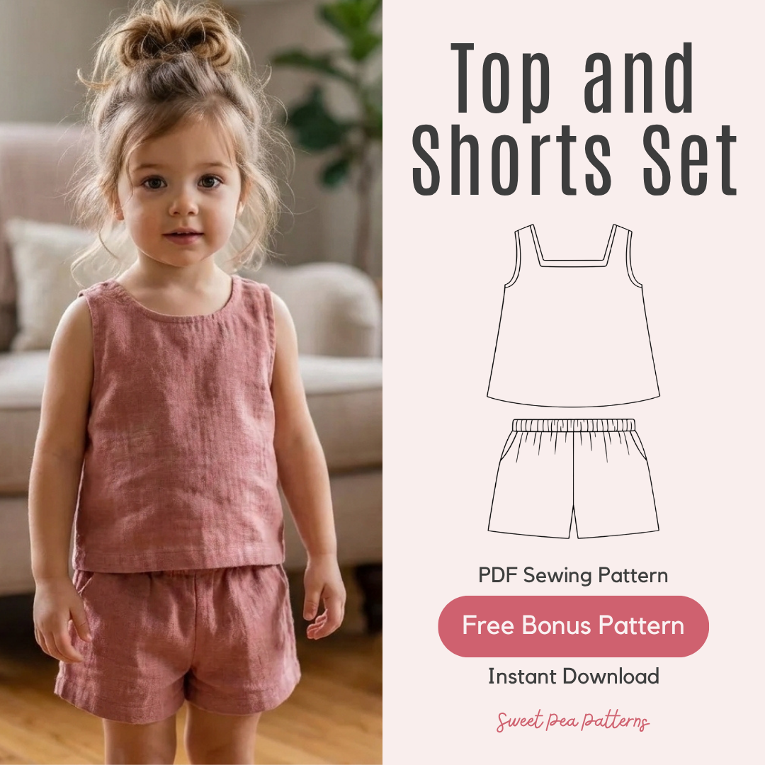 Kids Top And Shorts Pattern, Beginner Milla Outfit