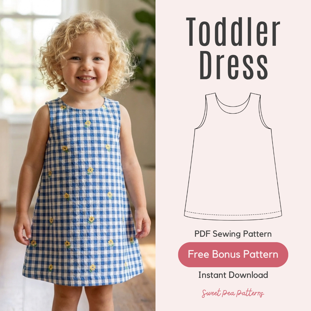 Toddler Dress Sewing Pattern, Classic Girls Dress Pattern