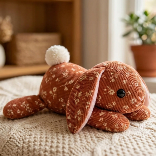 Bunny Plush Sewing Pattern, Soft Stuffed Animal Toy PDF
