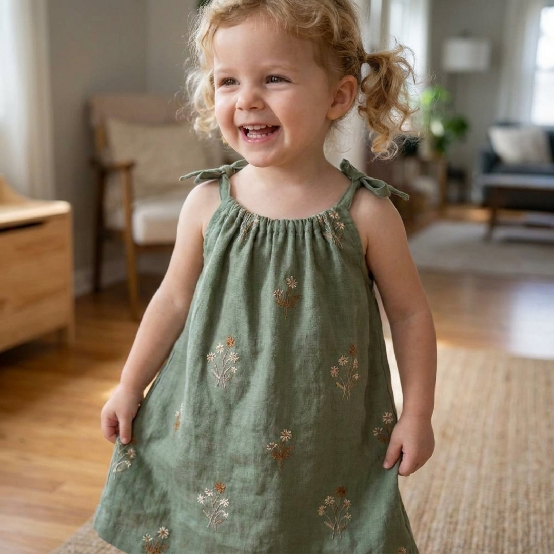 Toddler Yoke Dress Pattern, Girls Cottagecore Sundress Sizes 2T-6T