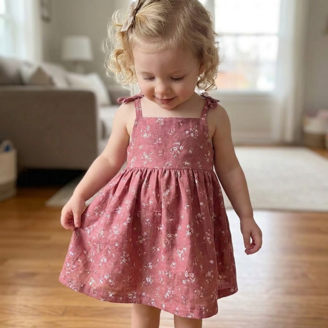 Tie Strap Dress Sewing Pattern, Baby And Girls Sizes 6M-6Y