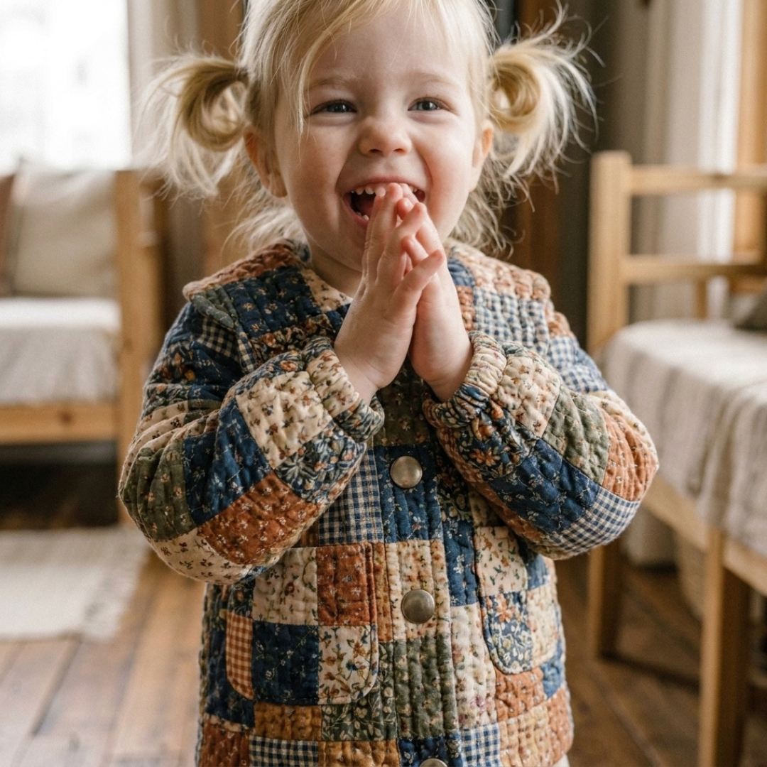 Kids Quilted Jacket Pattern, Beginner Toddler Coat Sewing Pattern