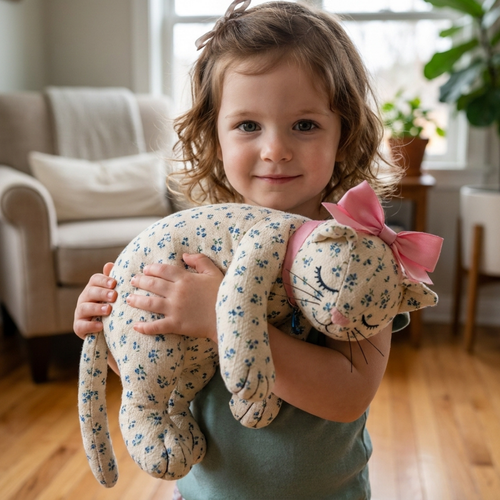 Cat Sewing Pattern, Stuffed Animal And Pajama Bag