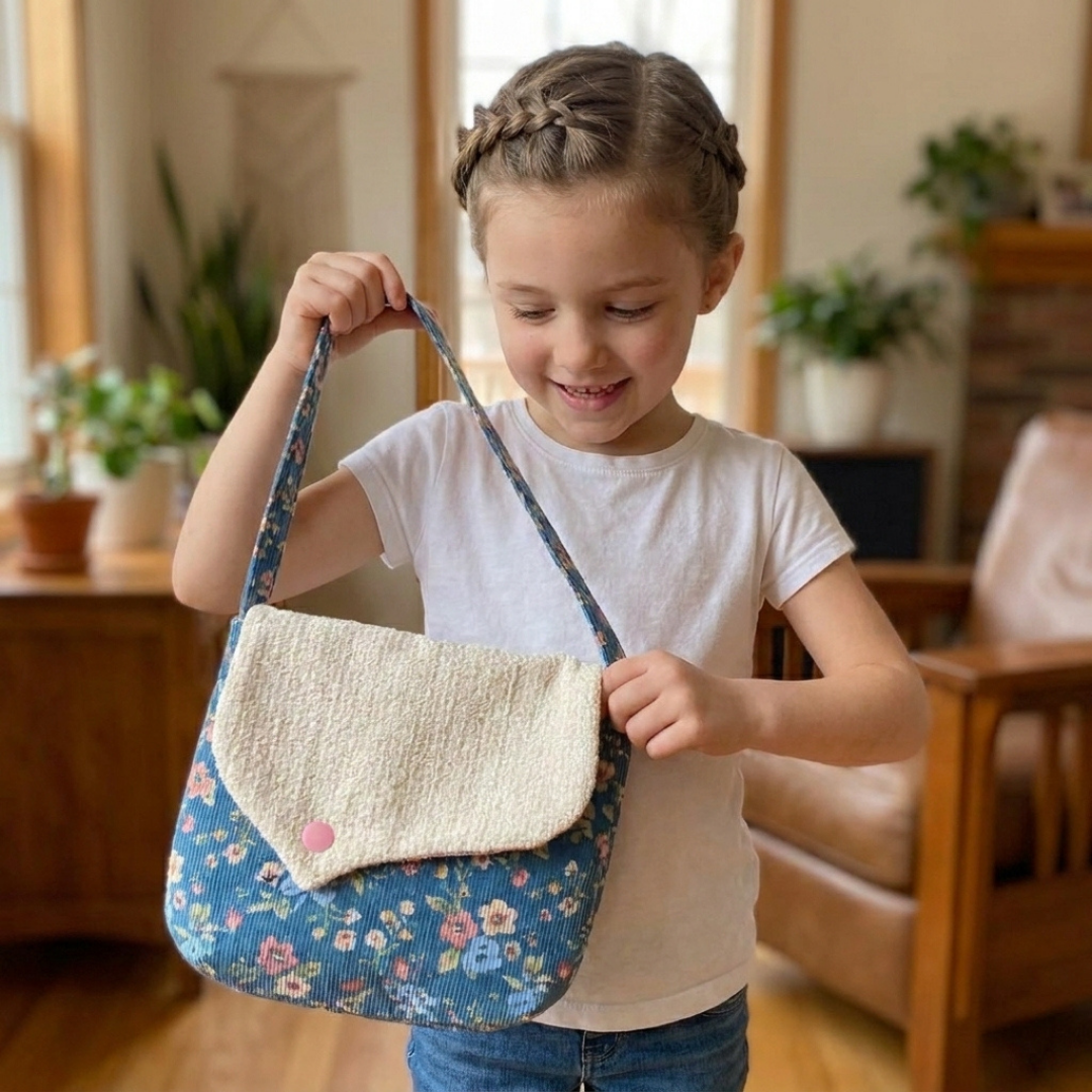 Kids Purse Sewing Pattern, Beginner Bloom Bag With Video
