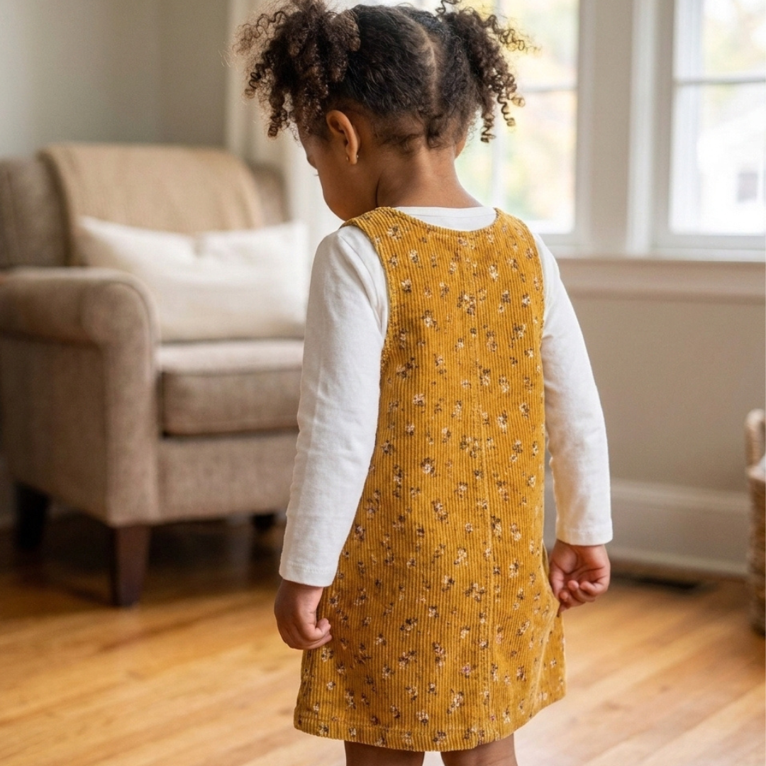 Girls Pinafore Sewing Pattern, Raven Patch Pocket Dress
