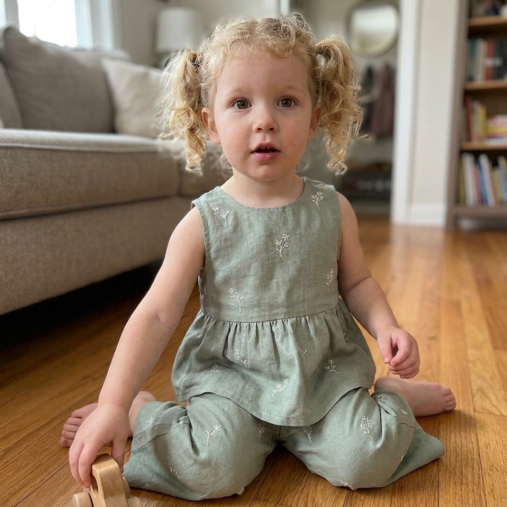 Girls Outfit Sewing Pattern, Summer Top And Pants Set