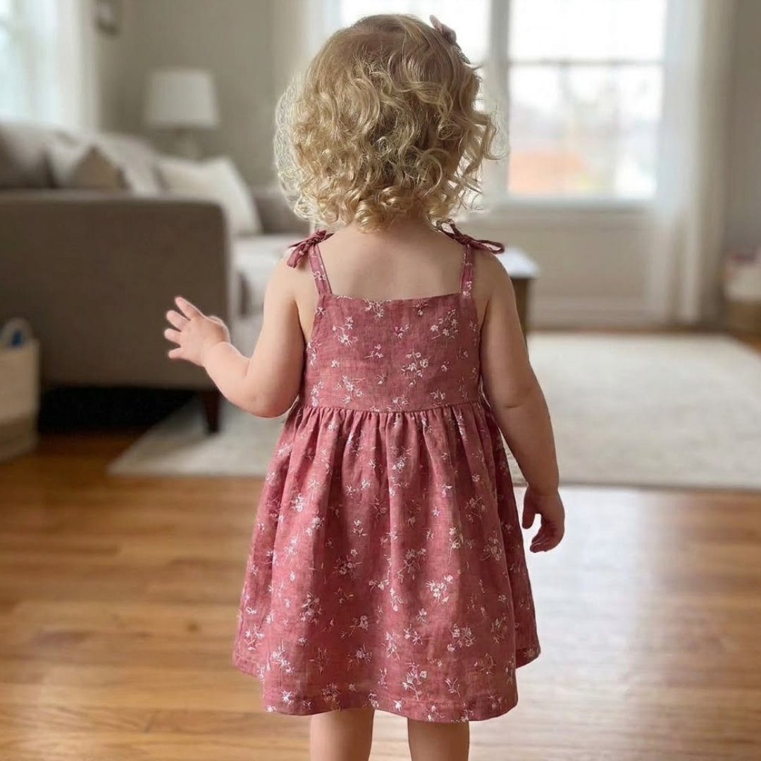 Tie Strap Dress Sewing Pattern, Baby And Girls Sizes 6M-6Y