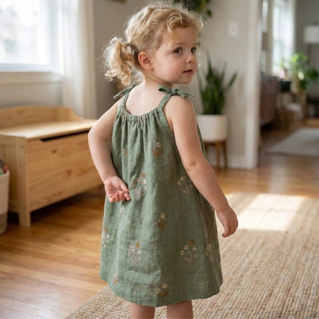 Toddler Yoke Dress Pattern, Girls Cottagecore Sundress Sizes 2T-6T