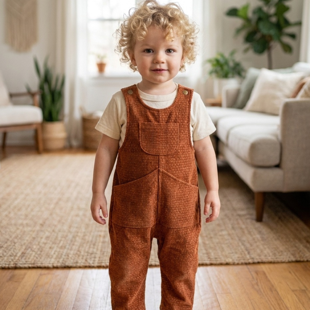 Kids Overalls Sewing Pattern, Beginner Baby And Toddler Pattern