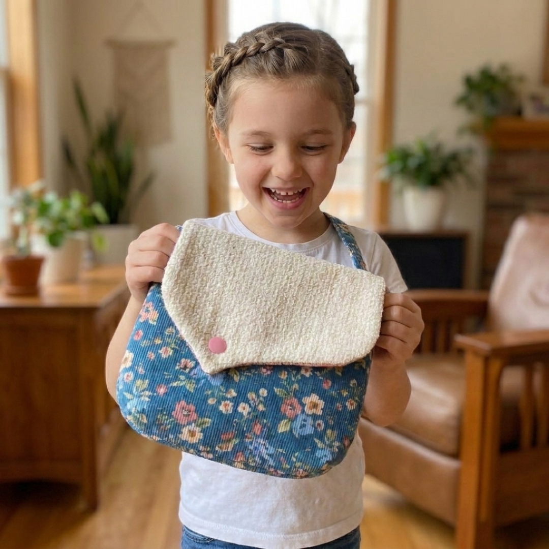 Kids Purse Sewing Pattern, Beginner Bloom Bag With Video