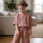Girls Summer Outfit Pattern, Blouse And Wide Leg Pants
