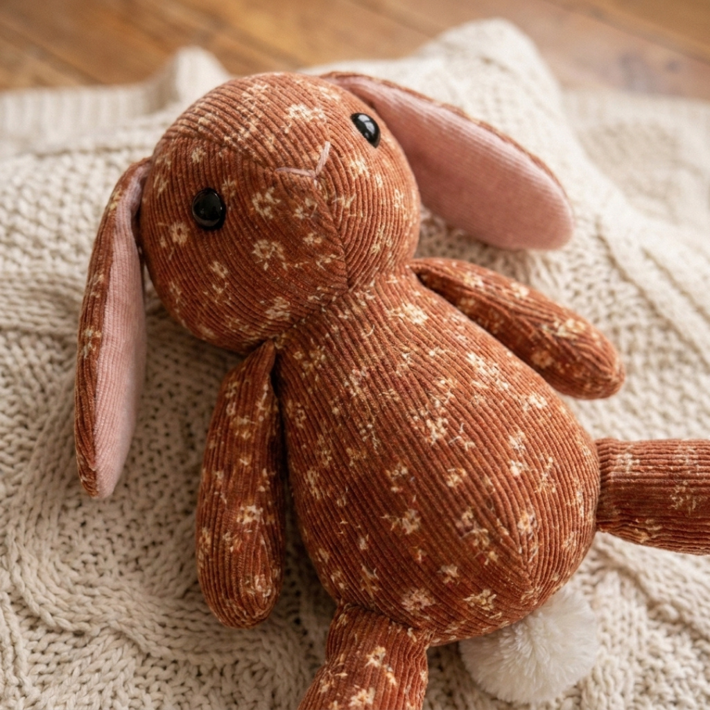 Bunny Plush Sewing Pattern, Soft Stuffed Animal Toy PDF